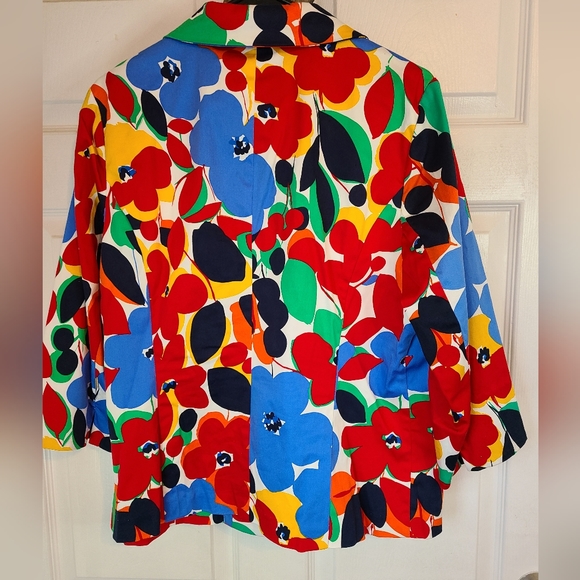 Erin London, Woman's Long Sleeve Blazer, Size: Large Color: Flower Pattern - Picture 11 of 16